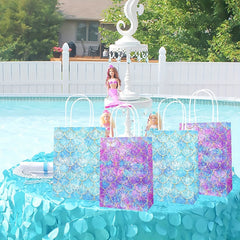 12pcs Mermaid Party Favor Bags Goodie Bags For Mermaid Candy Treat Bags