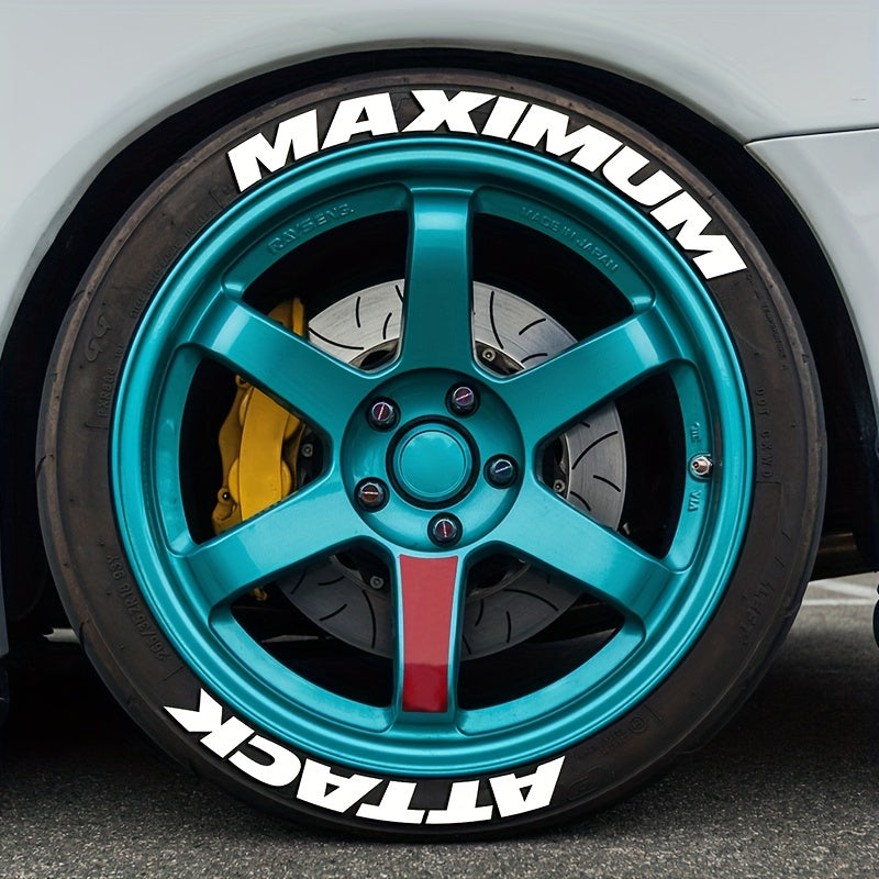8pcs MAXIMUM ATTACK Tire Letters Decals