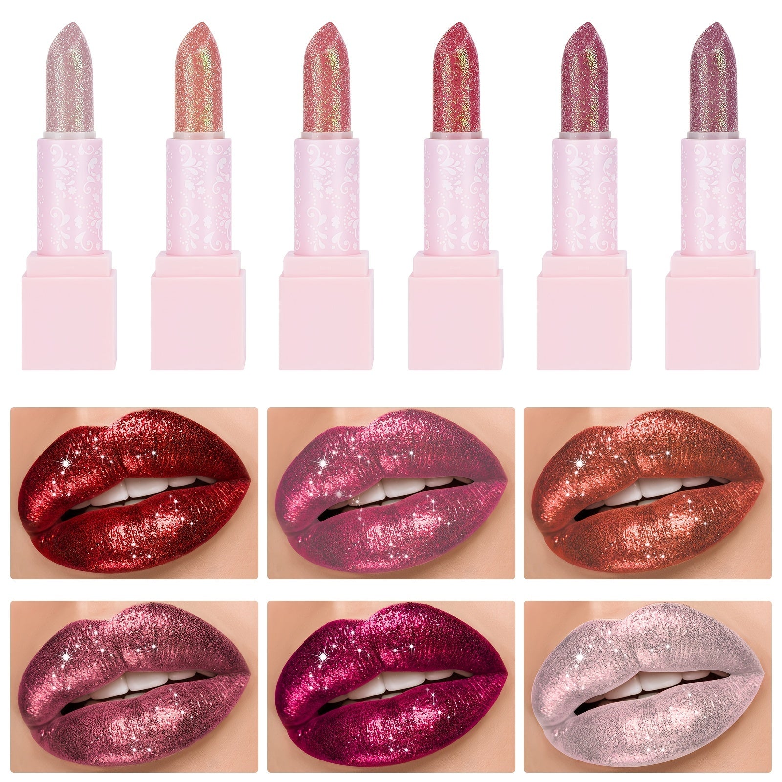 12-Piece Glitter Lipstick Set Hydrating Lip Gloss