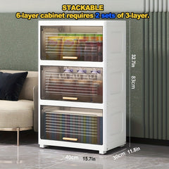 Clear Drawers Flip Open Storage Bins Plastic Organizer