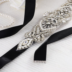 Rhinestone Bridal Belt Wedding Dress Waist Chain Sash Faux Pearl Belt