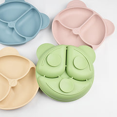 6 Piece Silicone Baby Feeding Set with Suction Plate Bowl Bib