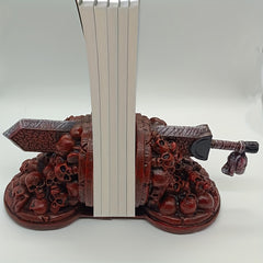 Red Skull Bookend & Home Decor Sculpture Encaustic Finished ABS