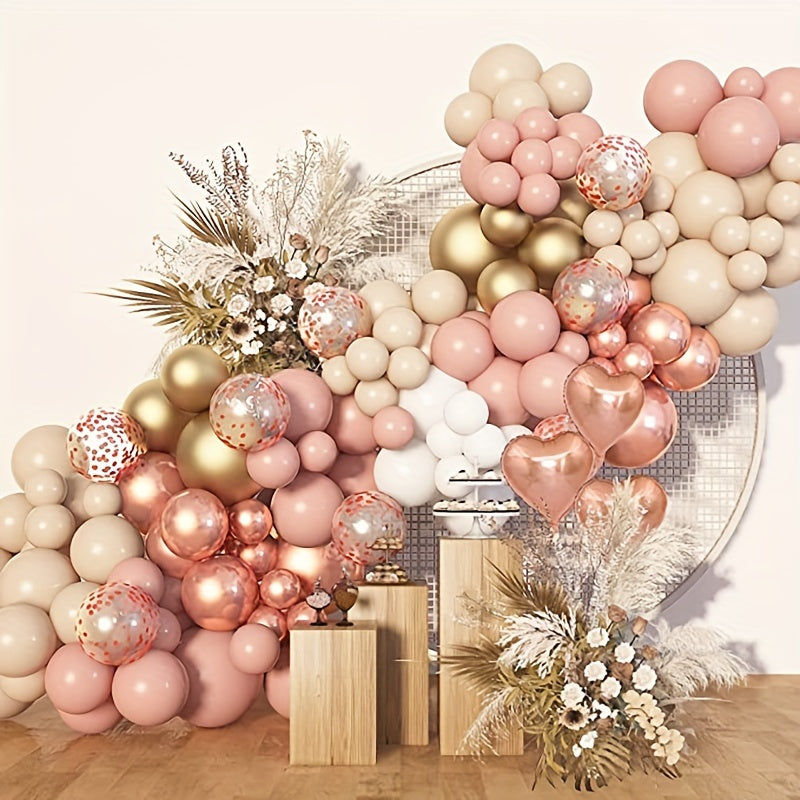 153pcs Boho Blush Balloon Garland Arch Set