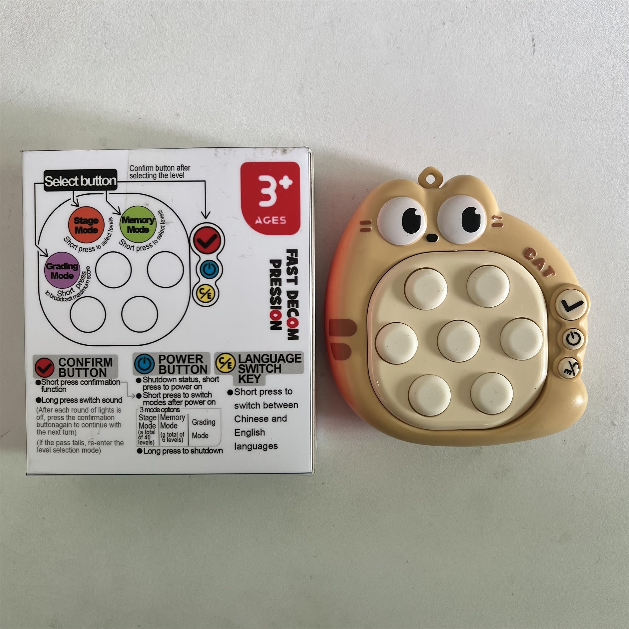 Stress Relief Toy with Multiple Modes for Challenges
