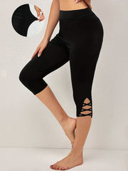 Ring Linked Skinny Capris Leggings for Women