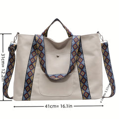 Ethnic Style Canvas Tote Bag Large Capacity Crossbody Bag Handbags