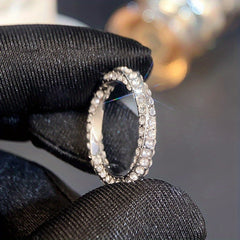 925 Silver Zircon Ring Wedding Promise Eternity Engagement Female Anniversary Gi