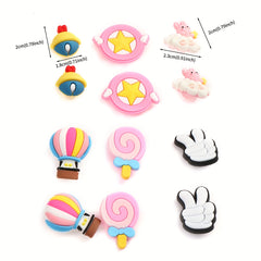 12pcs Cloud Bunny Hot Air Balloon Shoe Flower Decoration