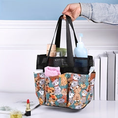 Large Shower Caddy Bag With Handle Quick Dry Mesh Organizer Tote