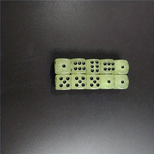 10pcs Glow in the Dark Dice Set 14mm Rounded Dot for Nightclubs Bars KTVs