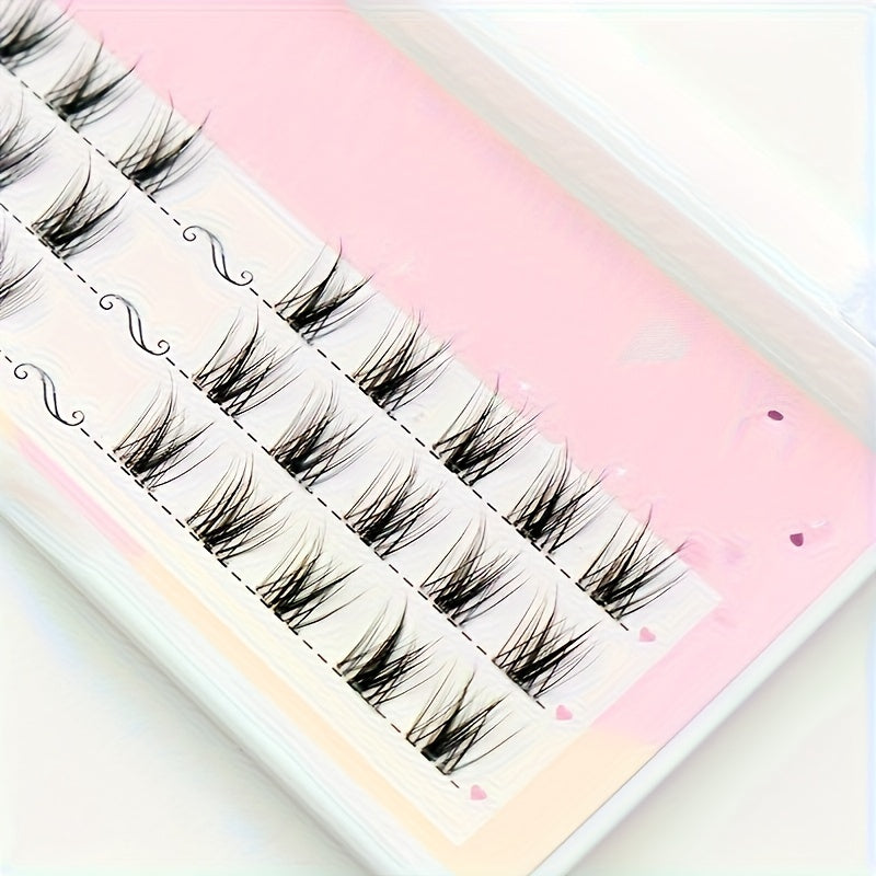 Cluster Segmented False Eyelashes Dense Cross Curling Realistic Self grafted