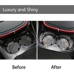ZukMi 2pcs Bling Car Cup Holder Coaster Anti Slip Universal Vehicle Coasters
