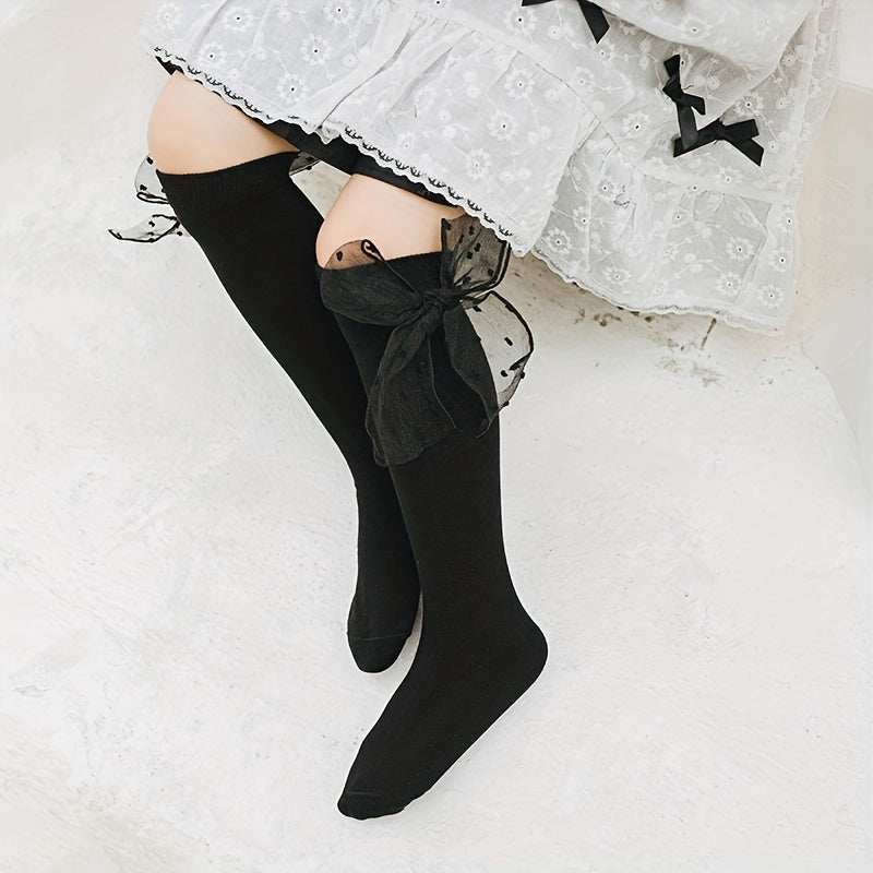 Girls Kids Sweet & Bowknot Crew Socks