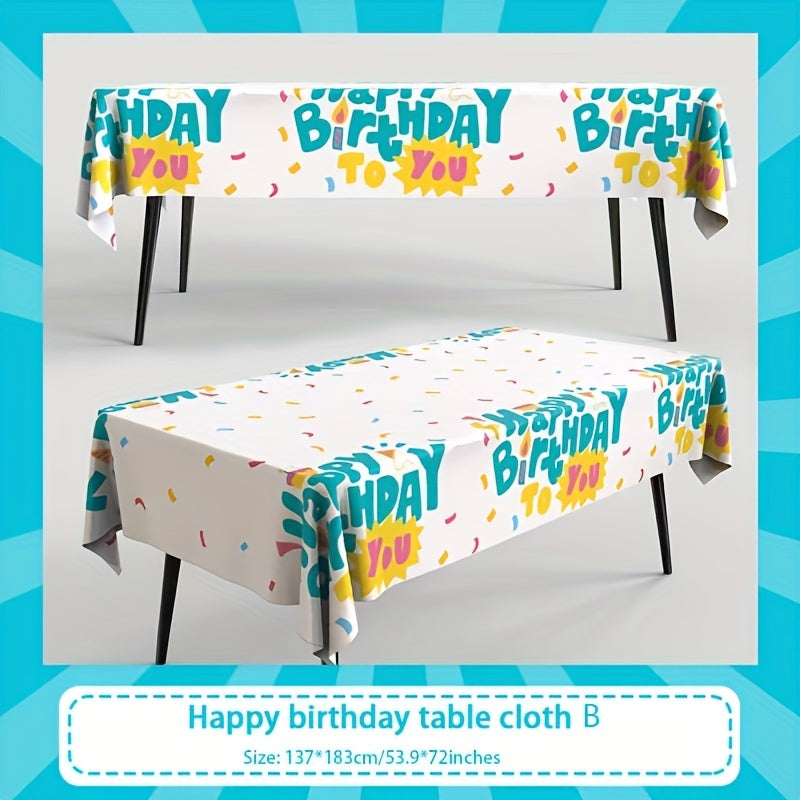 Birthday Tablecloth Waterproof Disposable Cartoon Tablecloth