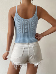 Chunky Knitted Sleeveless Cami Top Sexy Summer Women's Clothing