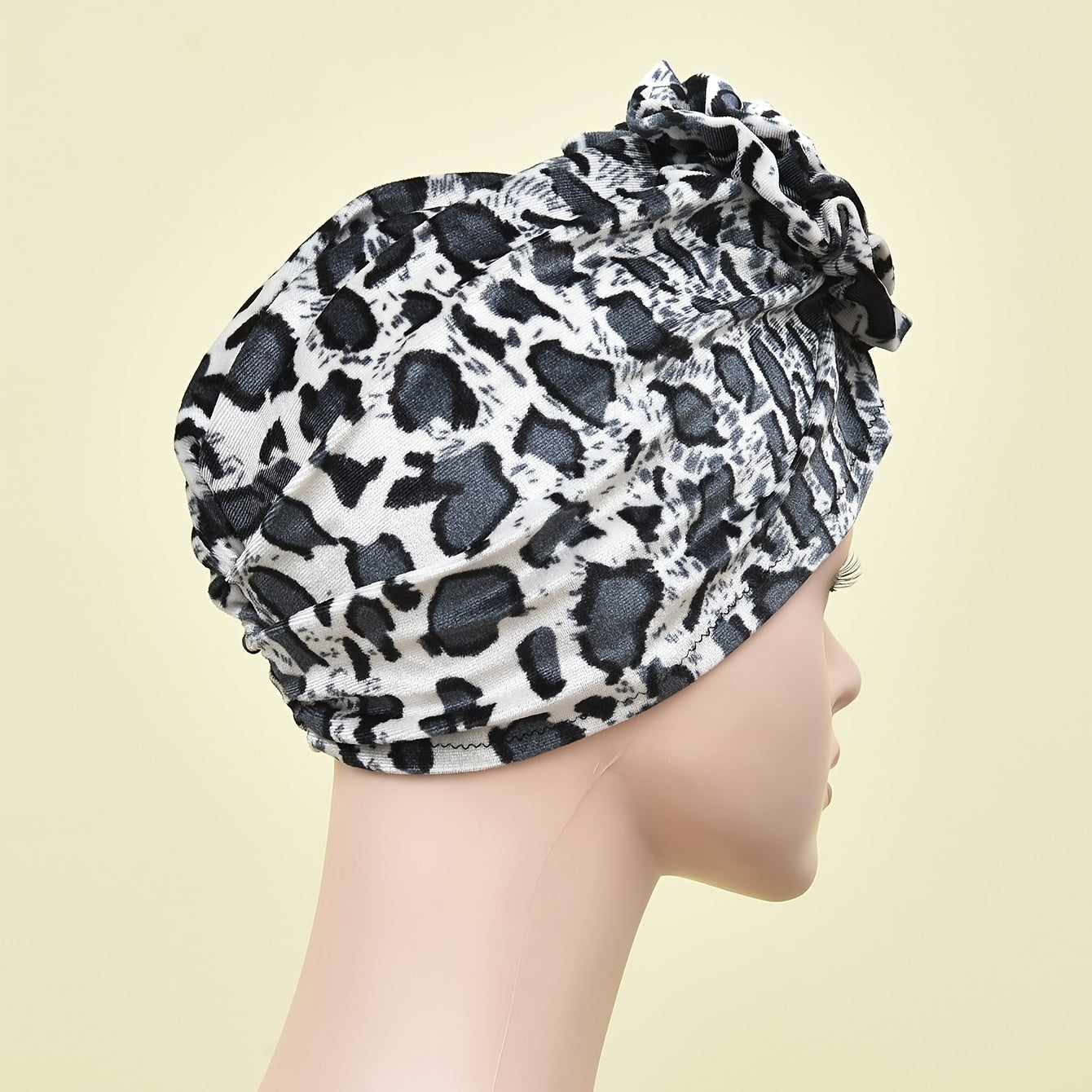 Leopard Turban Cap Bandana Beanie Hats Breathable Hijab Head Wrap