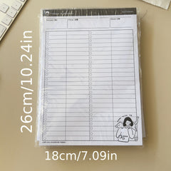B5 Memo Book 30 Sheets Horizontal Line Checkered Blank Tearable Pages
