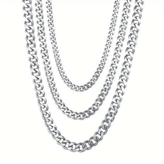 Titanium Steel Men's Necklace Stainless Steel Cuban Chain