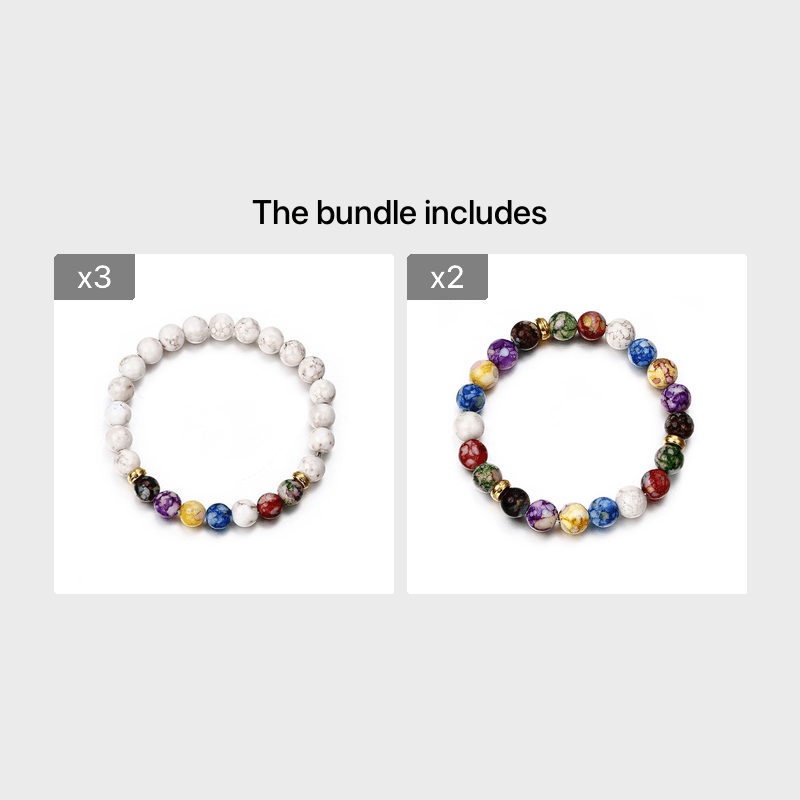 7 Chakra Stone Bracelet Yoga Balance Energy Beads Bangle