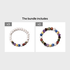 7 Chakra Stone Bracelet Yoga Balance Energy Beads Bangle