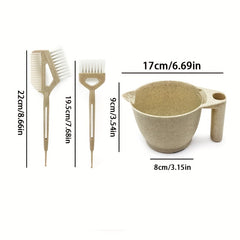 Eco-Friendly Wheat Straw Hair Dye Kit with Bowl and Brush