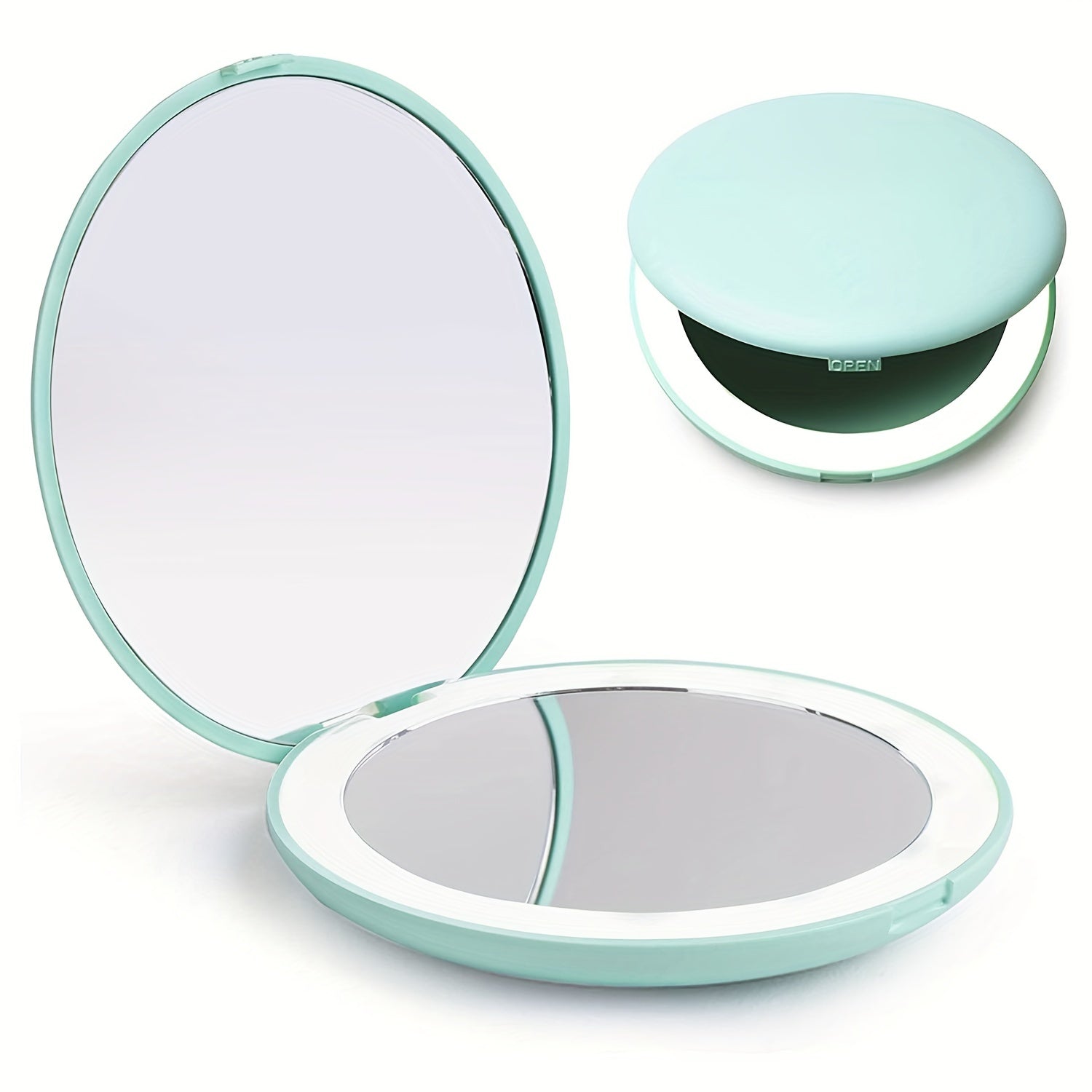 Compact Mirror With Light 1X 3X Magnification LED Travel Makeup Mirror