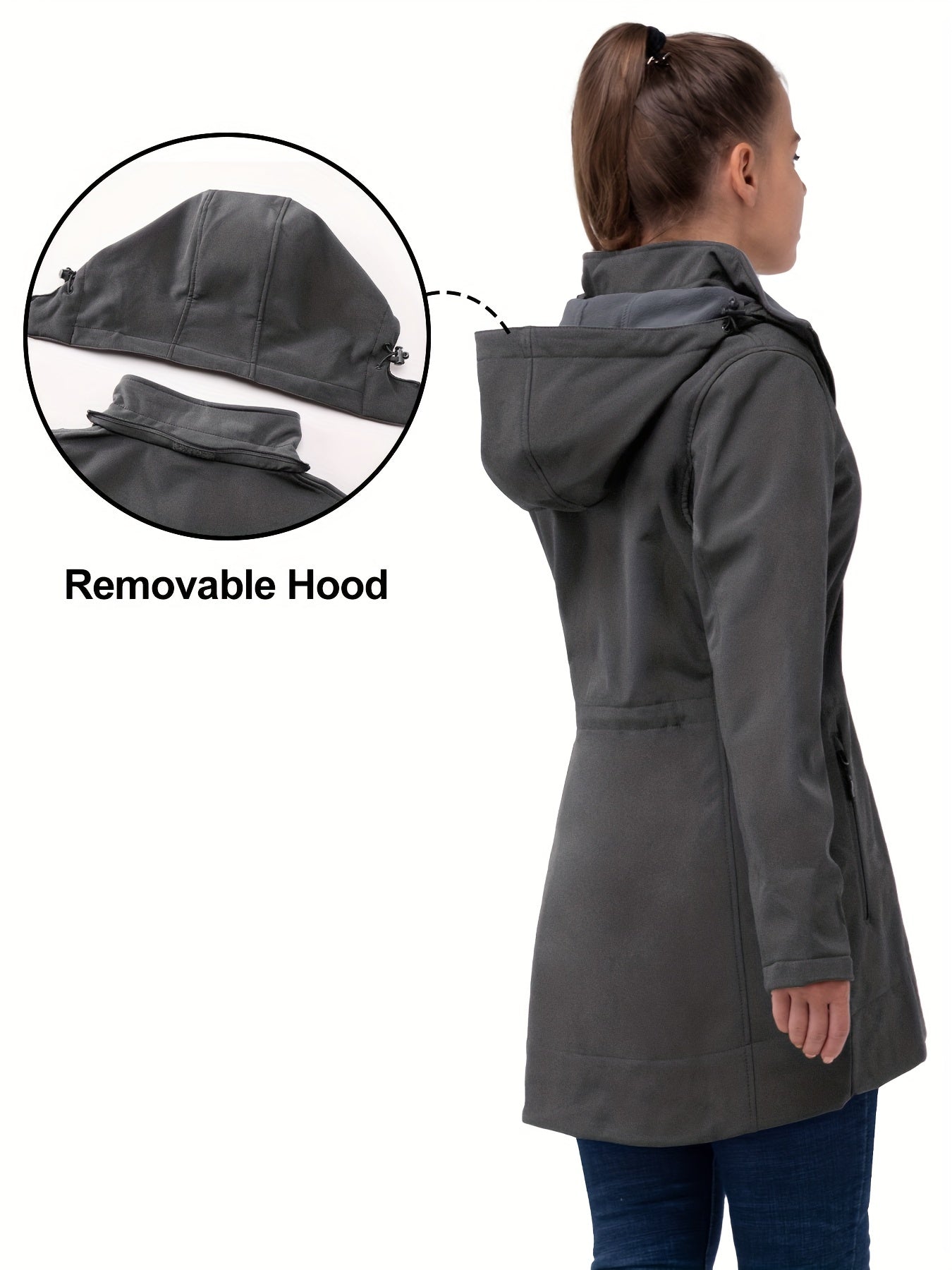 Women's Waterproof Hooded Jacket Fleece Lined Windbreaker