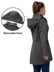 Women's Waterproof Hooded Jacket Fleece Lined Windbreaker