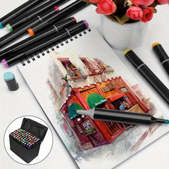 80 Marker Set Twin Tip Alcohol Sketch Marker for Artists & Beginners