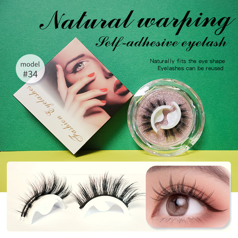Reusable Adhesive False Eyelashes No Glue Lashes Easy to Apply