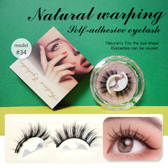 Reusable Adhesive False Eyelashes No Glue Lashes Easy to Apply