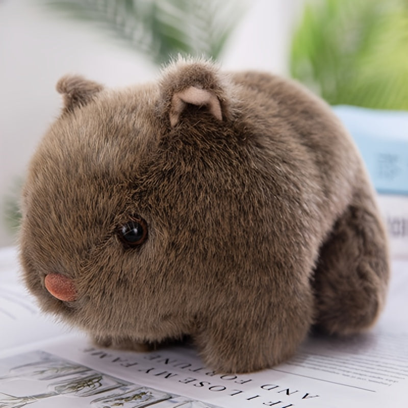 Soft Plush Hamster Toy Gray & Fur with Eyes Gift for Birthdays Holidays
