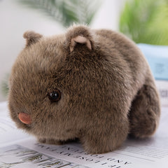 Soft Plush Hamster Toy Gray & Fur with Eyes Gift for Birthdays Holidays