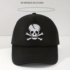 Men's Skull Print Mesh Baseball Cap