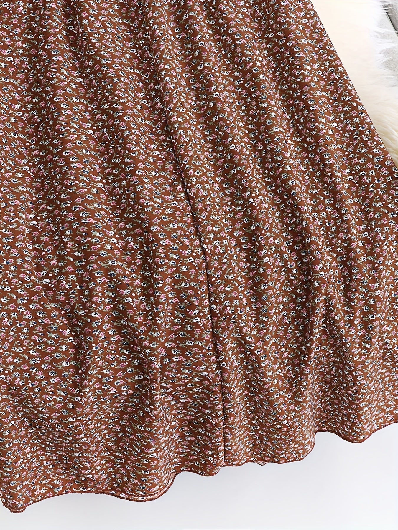  Women's Floral Print Pleated Maxi Skirt