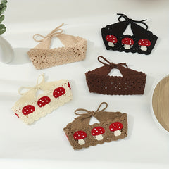 Retro Pastoral Style Knitting Headband Sweet And Mushroom Pattern Headband