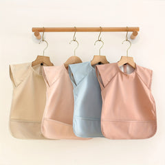 Kids Sleeveless PU Feeding Bib Waterproof Plain Bib
