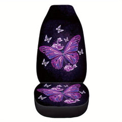 Purple Butterfly Print Car Seat Cover Universal