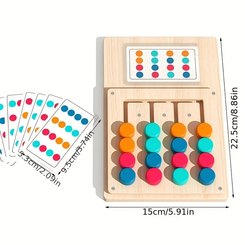 Colorful Wooden Matching Game for Kids Early Learning with Transparent Board