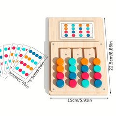 Colorful Wooden Matching Game for Kids Early Learning with Transparent Board