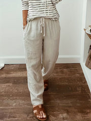  Drawstring Wide Leg Pants With Pockets