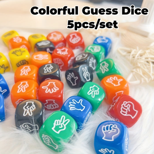 5pcs Acrylic Scissor Paper Rock Game Dice For Friends