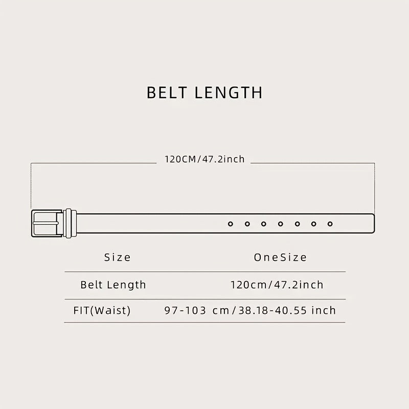 Men's Thread Alloy Needle Buckle PU Belt