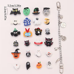 25pcs Halloween Shoe Charms with Chain for Clogs DIY Accessories