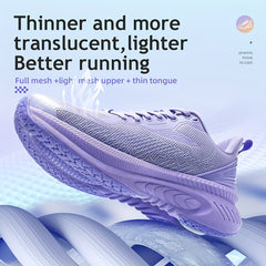 Women's Cushioned Athletic Running Shoes Lightweight Non slip Lace up