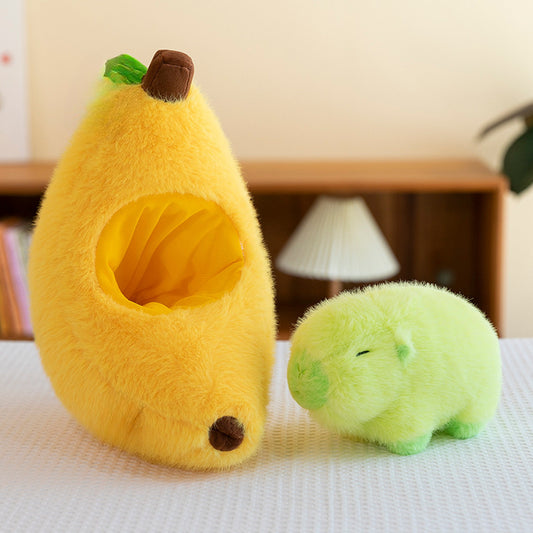 Banana Capybara Plush Toy Fun Novelty Pillow Birthday Gift