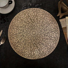 Golden Eye Of Heaven Pattern Placemats - Set of 6 - Round Hollow Design