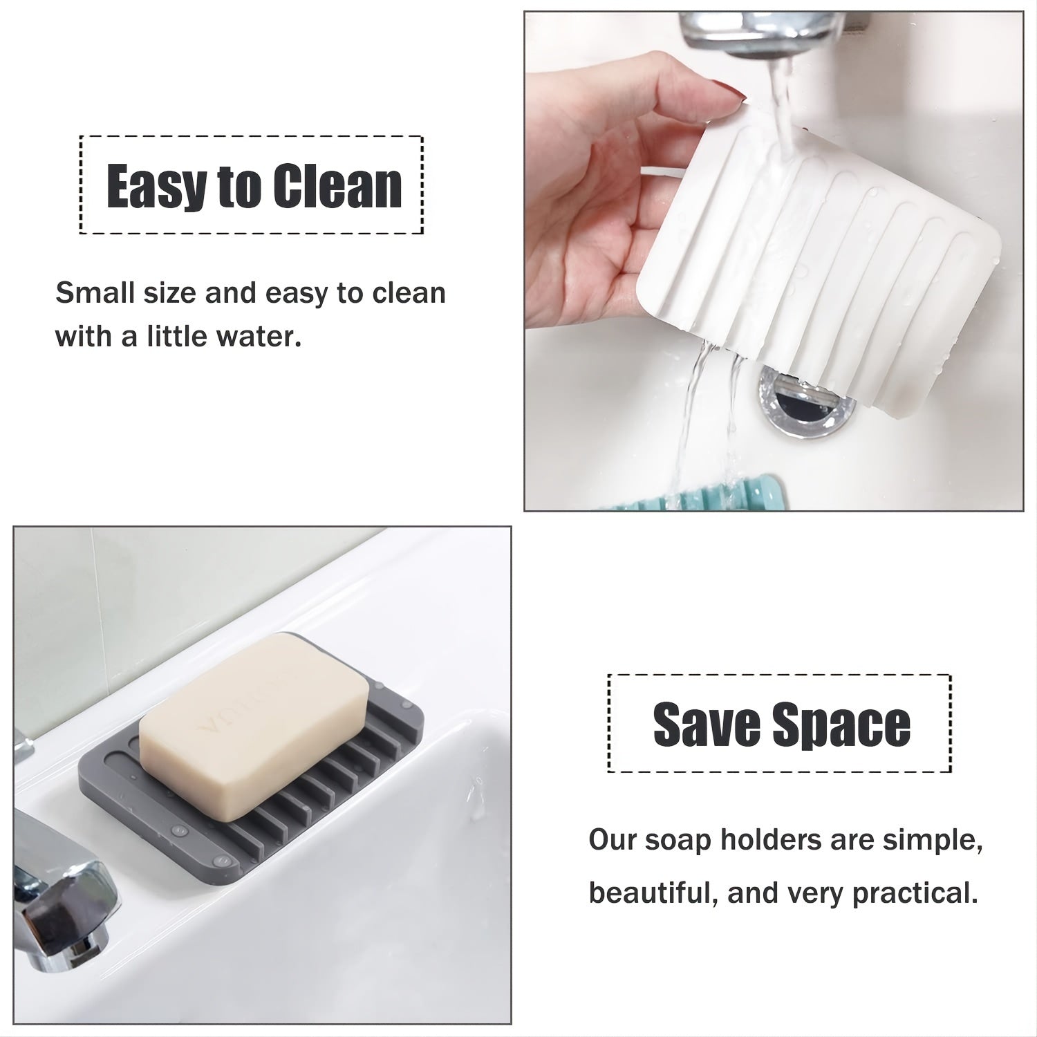 Extend Soap Life Self Draining Soap Dish Easy to Clean Bathroom Accessories