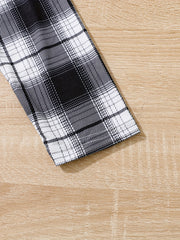 Girl's Plaid Bodycon Dress for Party - Long Sleeve